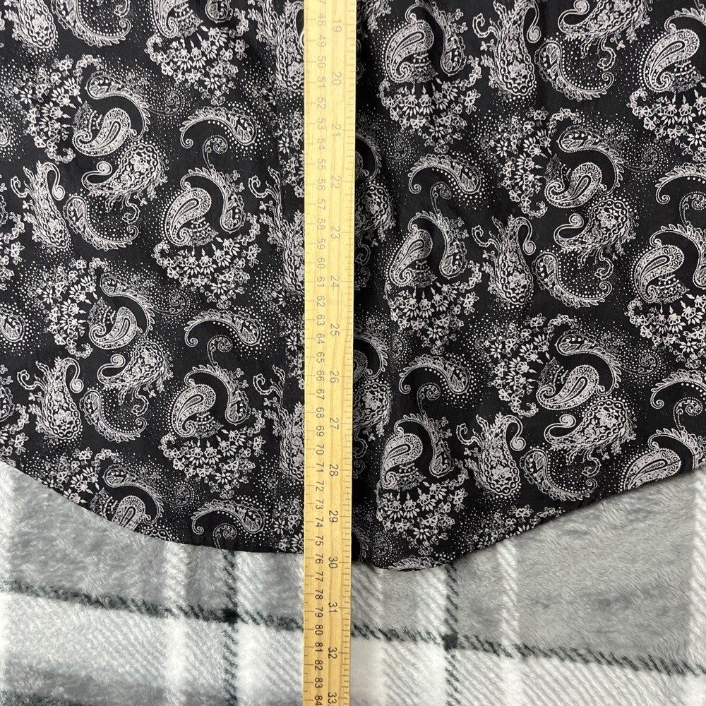 Panhandle Western Pearl Snap Shirt Mens Medium Black Paisley Geometric Cowboy - Picture 7 of 10